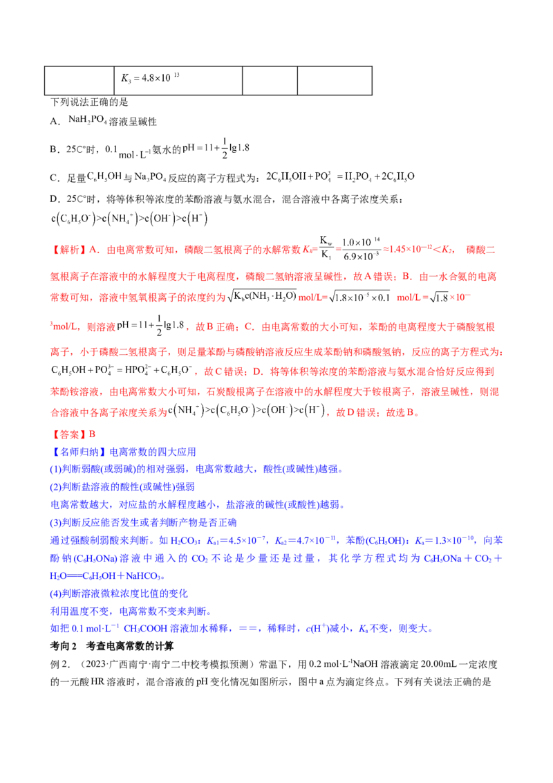第28讲电离平衡（讲义）（解析版）_05高考化学_2024年新高考资料_1.2024一轮复习_2024年高考化学一轮复习讲练测（新教材新高考）_第28讲电离平衡（讲义）