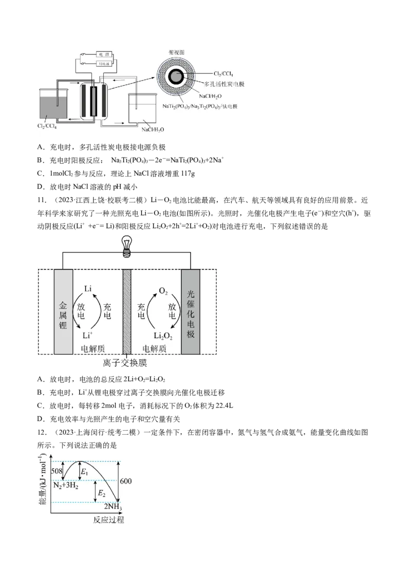 第六章化学反应与能量（测试）（原卷版）_05高考化学_2024年新高考资料_1.2024一轮复习_2024年高考化学一轮复习讲练测（新教材新高考）_第六章化学反应与能量（测试）