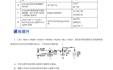 第27讲物质的制备与性质实验（练）-2023年高考化学一轮复习讲练测（新教材新高考）（原卷版）_05高考化学_新高考复习资料_2023年新高考资料_一轮复习