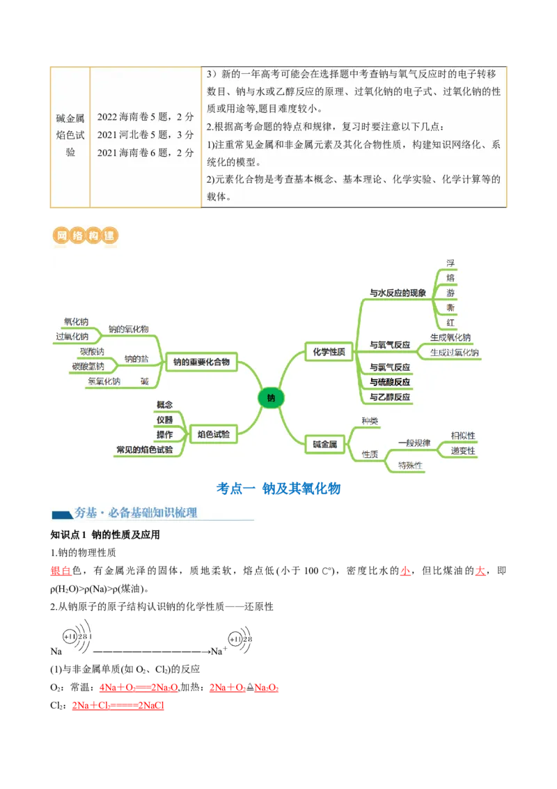 第08讲钠及其重要化合物（讲义）（解析版）_05高考化学_2024年新高考资料_1.2024一轮复习_2024年高考化学一轮复习讲练测（新教材新高考）