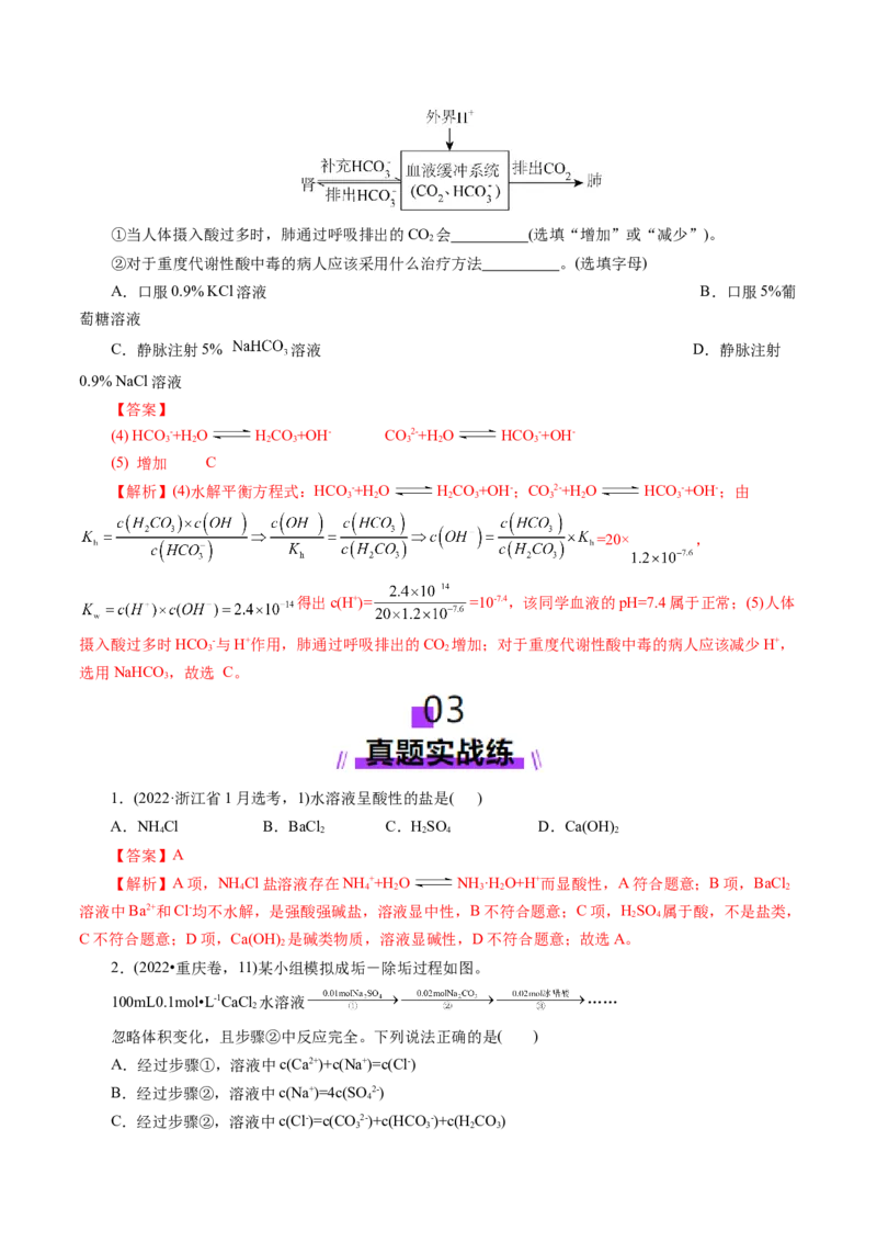 第03讲盐类水解(练习)(解析版)_05高考化学_2025年新高考资料_一轮复习_2025年高考化学一轮复习讲练测（新教材新高考）_第八章水溶液中的离子反应与平衡