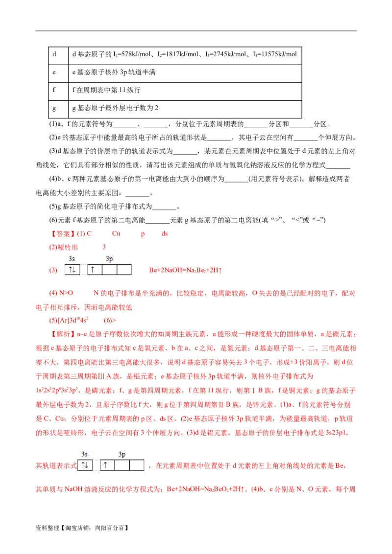 考点41原子结构与性质(好题冲关)(解析版)_05高考化学_通用版（老高考）复习资料_2024年复习资料_完备战2024年高考化学一轮复习考点帮（全国通用）