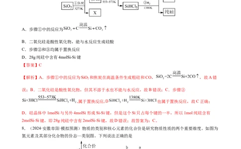 第01讲物质的分类及转化（练习）（解析版）_05高考化学_2025年新高考资料_一轮复习_2025年高考化学一轮复习讲练测（新教材新高考）_第一章物质及其变化