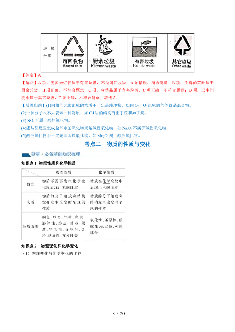 第04讲物质的组成、性质和分类（讲义）（解析版）_05高考化学_新高考复习资料_2024年新高考资料_一轮复习资料_完2024年高考化学一轮复习讲练测(课件+讲义+练习)（新高考）