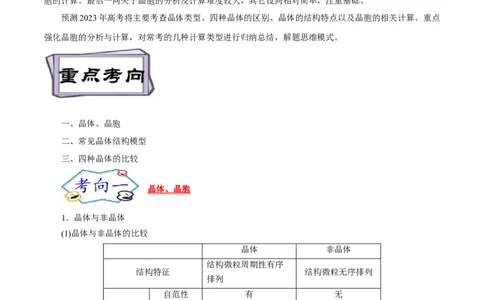 考点48晶体结构与性质（原卷版）_05高考化学_通用版（老高考）复习资料_2023年复习资料_一轮复习_备战2023年高考化学一轮复习考点帮（全国通用）