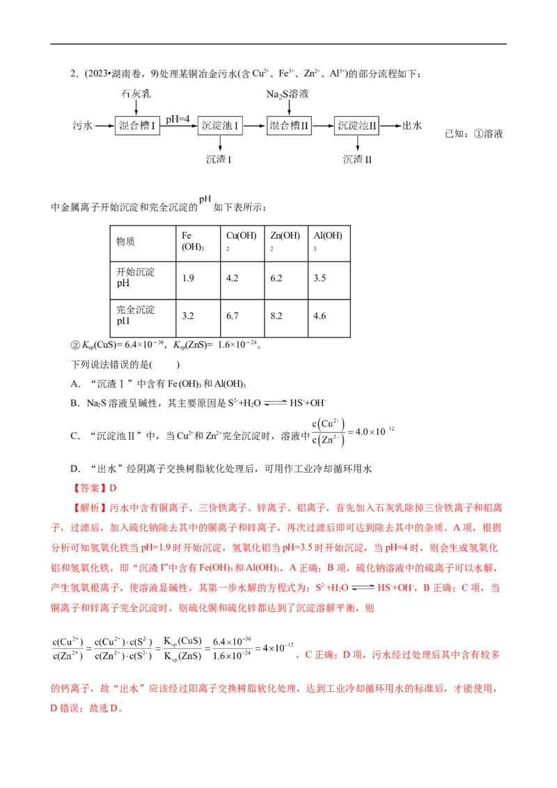 考点47无机工艺流程(核心考点精讲精练)_05高考化学_通用版（老高考）复习资料_2024年复习资料_完备战2024年高考化学一轮复习考点帮（全国通用）