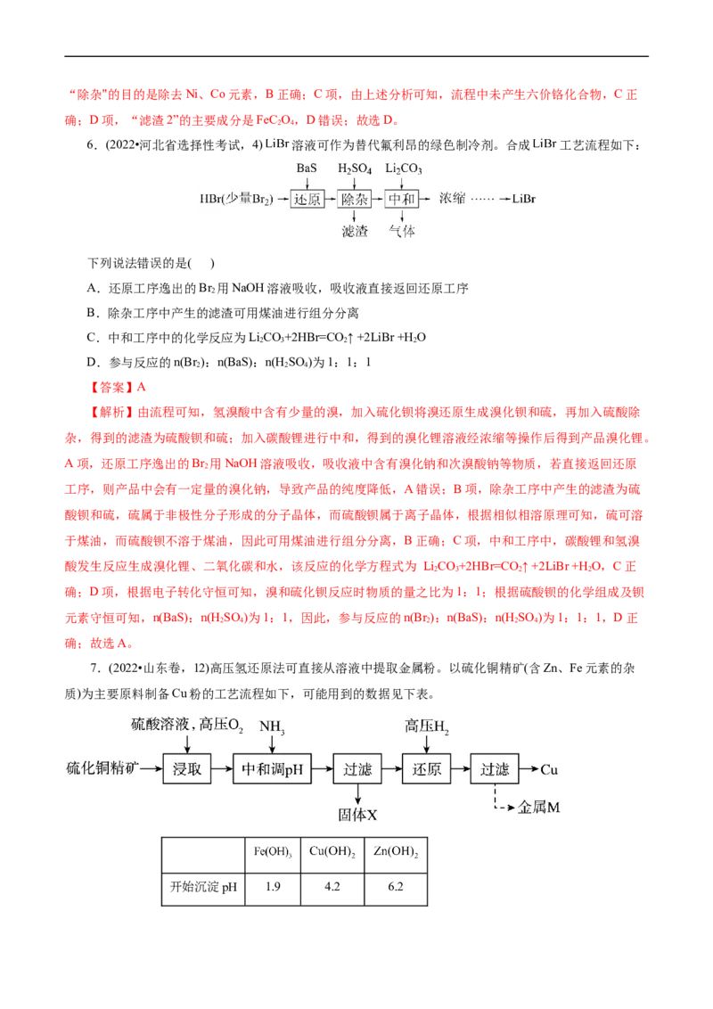 考点47无机工艺流程(核心考点精讲精练)_05高考化学_通用版（老高考）复习资料_2024年复习资料_完备战2024年高考化学一轮复习考点帮（全国通用）