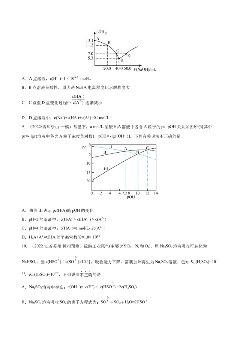 第25讲盐类水解（练）-2023年高考化学一轮复习讲练测（全国通用）（原卷版）_05高考化学_通用版（老高考）复习资料_2023年复习资料_一轮复习