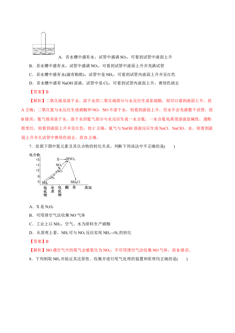 第12讲氮及其化合物（练）-2023年高考化学一轮复习讲练测（新教材新高考）（解析版）_05高考化学_新高考复习资料_2023年新高考资料_一轮复习