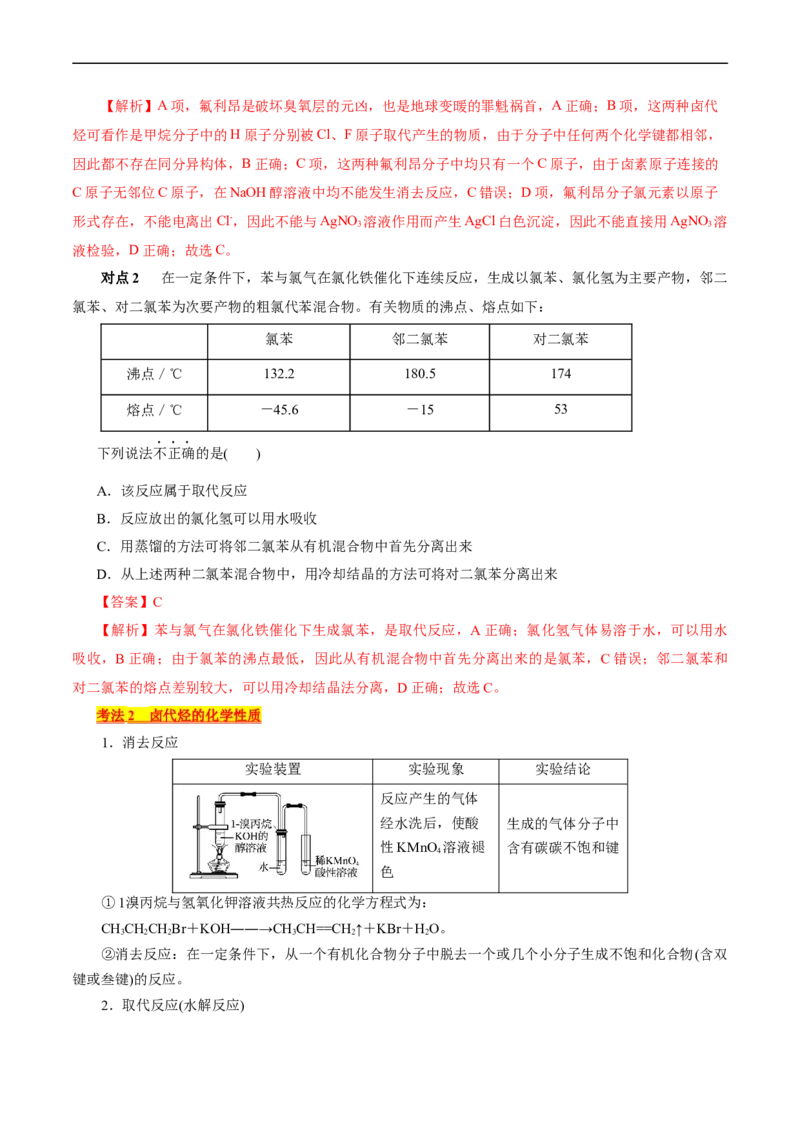 考点34卤代烃(核心考点精讲精练)_05高考化学_通用版（老高考）复习资料_2024年复习资料_完备战2024年高考化学一轮复习考点帮（全国通用）_考点34卤代烃（核心考点精讲精练）