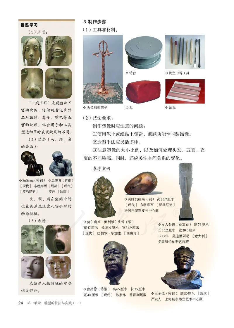 普通高中教科书&middot;美术选择性必修3雕塑(1)_高中全套电子教材及答案。_01高中电子教材全套_美术_人教版_高中年级_选择性必修3雕塑