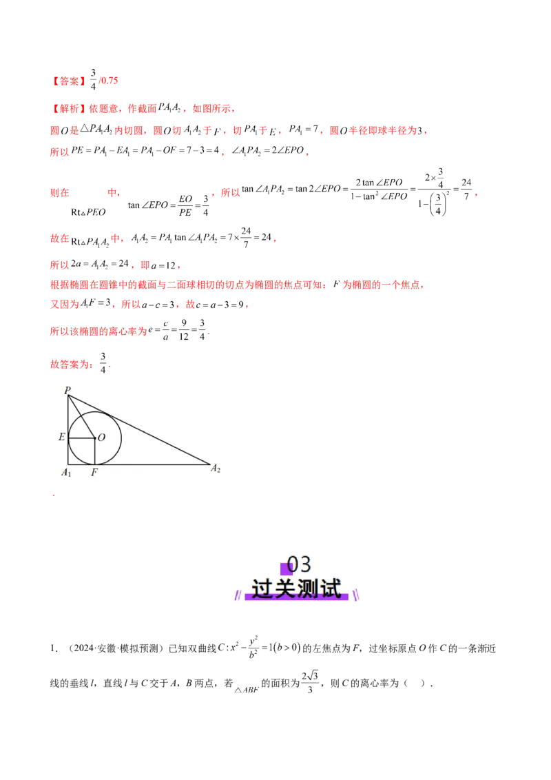 重难点突破04轻松搞定圆锥曲线离心率二十大模型（二十大题型）（解析版）_2.2025数学总复习_2025年新高考资料_一轮复习_2025年高考数学一轮复习讲练测（新教材新高考，含2024高考真题）