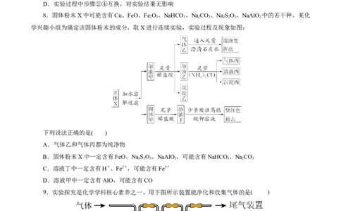第02讲物质的分离、提纯与检验练习)(原卷版)_05高考化学_2025年新高考资料_一轮复习_2025年高考化学一轮复习讲练测（新教材新高考）_第十章化学实验基础与探究