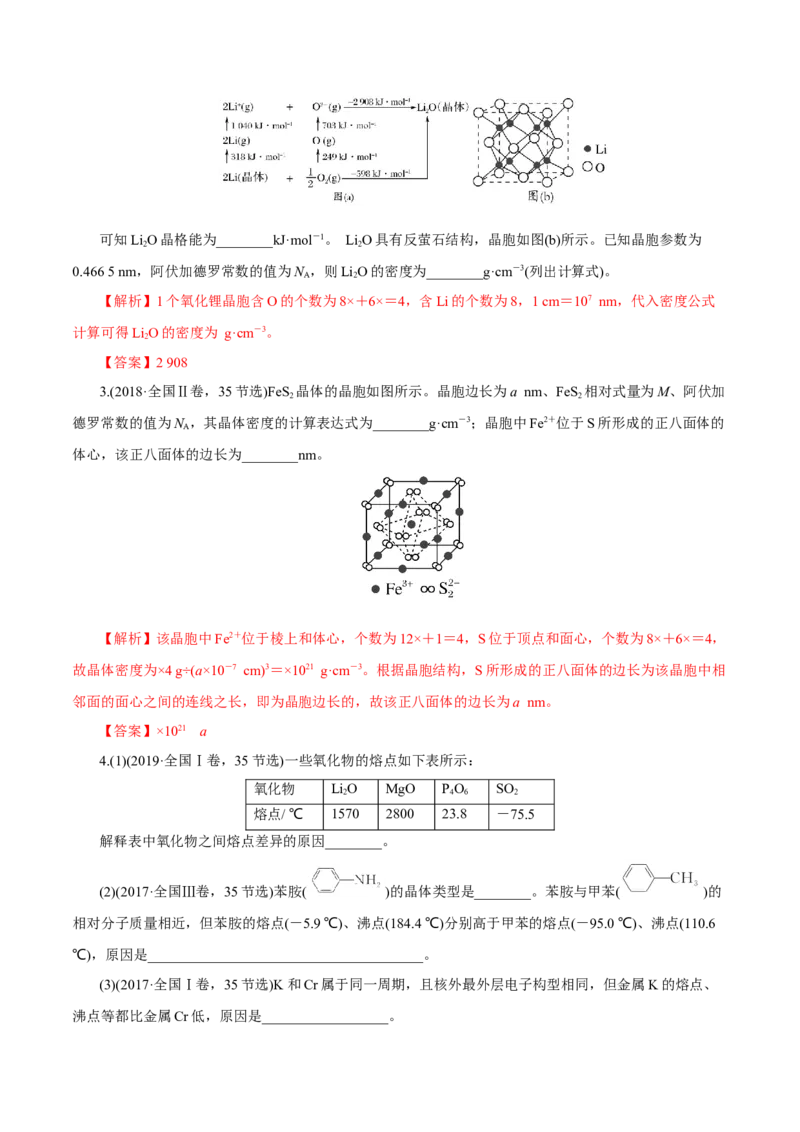 第31讲晶体结构与性质（练）-2023年高考化学一轮复习讲练测（新教材新高考）（解析版）_05高考化学_新高考复习资料_2023年新高考资料_一轮复习