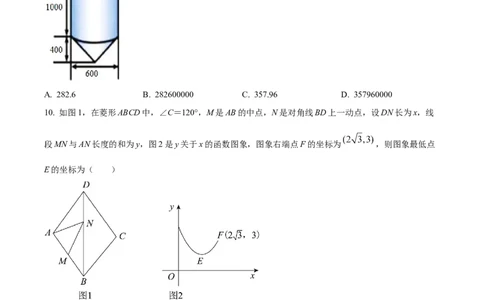 精品解析：2022年四川省绵阳市中考数学真题（原卷版）_初中数学_九年级数学下册（人教版）_全国各地数学中考真题_2022年全国中考数学真题145份