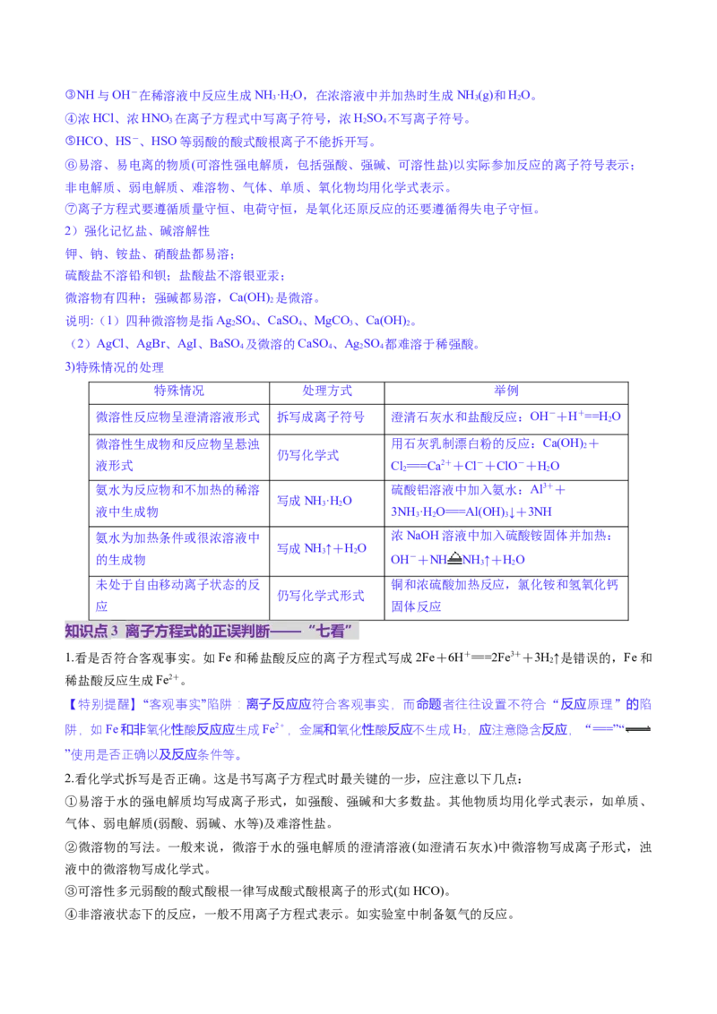 第02讲离子反应、离子方程式（讲义）（解析版）_05高考化学_2025年新高考资料_一轮复习_2025年高考化学一轮复习讲练测（新教材新高考）_第一章物质及其变化
