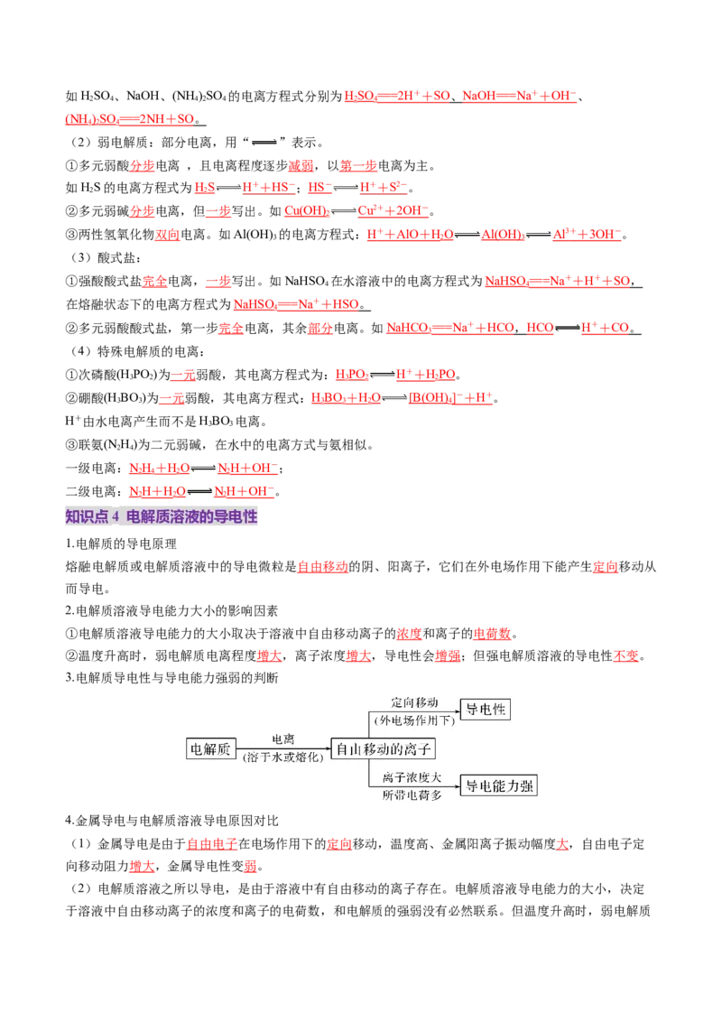 第02讲离子反应、离子方程式（讲义）（解析版）_05高考化学_2025年新高考资料_一轮复习_2025年高考化学一轮复习讲练测（新教材新高考）_第一章物质及其变化