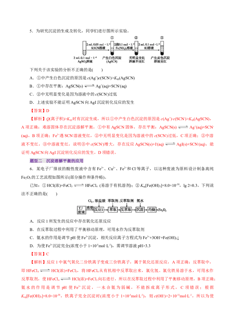 第04讲沉淀溶解平衡(练习)(解析版)_05高考化学_2025年新高考资料_一轮复习_2025年高考化学一轮复习讲练测（新教材新高考）_第八章水溶液中的离子反应与平衡