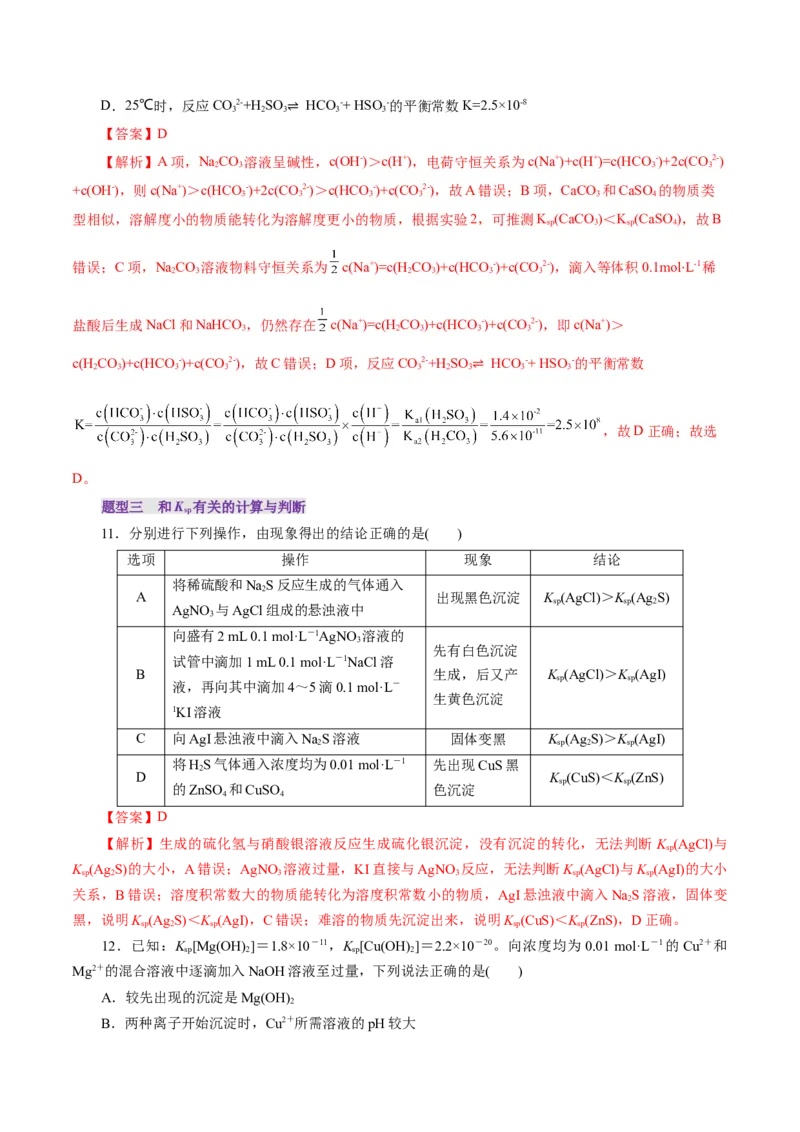 第04讲沉淀溶解平衡(练习)(解析版)_05高考化学_2025年新高考资料_一轮复习_2025年高考化学一轮复习讲练测（新教材新高考）_第八章水溶液中的离子反应与平衡