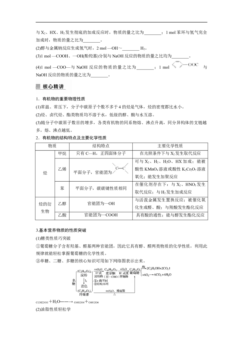 第1部分专题突破　专题19有机选择题题型分析_05高考化学_通用版（老高考）复习资料_2023年复习资料_二轮复习_2023年高考化学二轮复习讲义+课件（全国版）_学生版_大二轮专题复习讲义