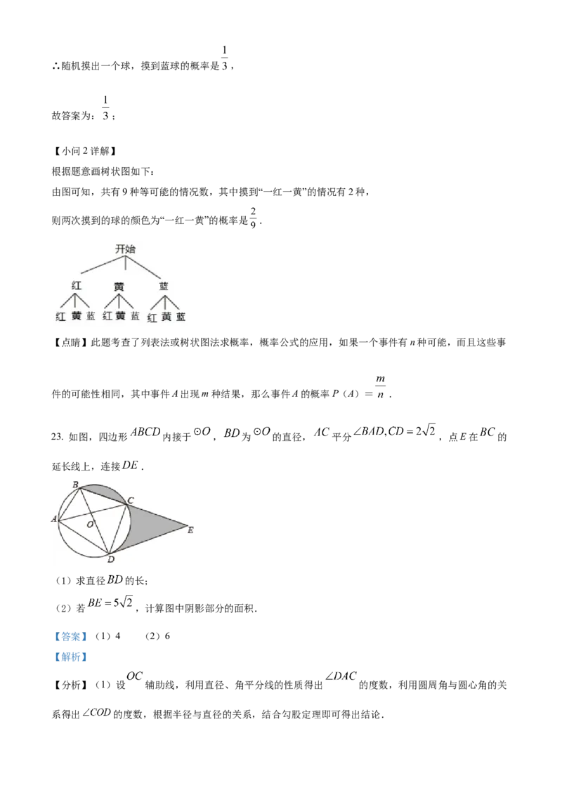 精品解析：2022年江苏省南通市中考数学真题（解析版）_初中数学_九年级数学下册（人教版）_全国各地数学中考真题_2022年全国中考数学真题145份