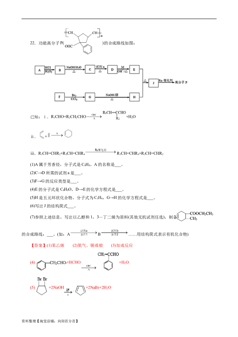 考点38合成高分子(好题冲关)(解析版)_05高考化学_通用版（老高考）复习资料_2024年复习资料_完备战2024年高考化学一轮复习考点帮（全国通用）