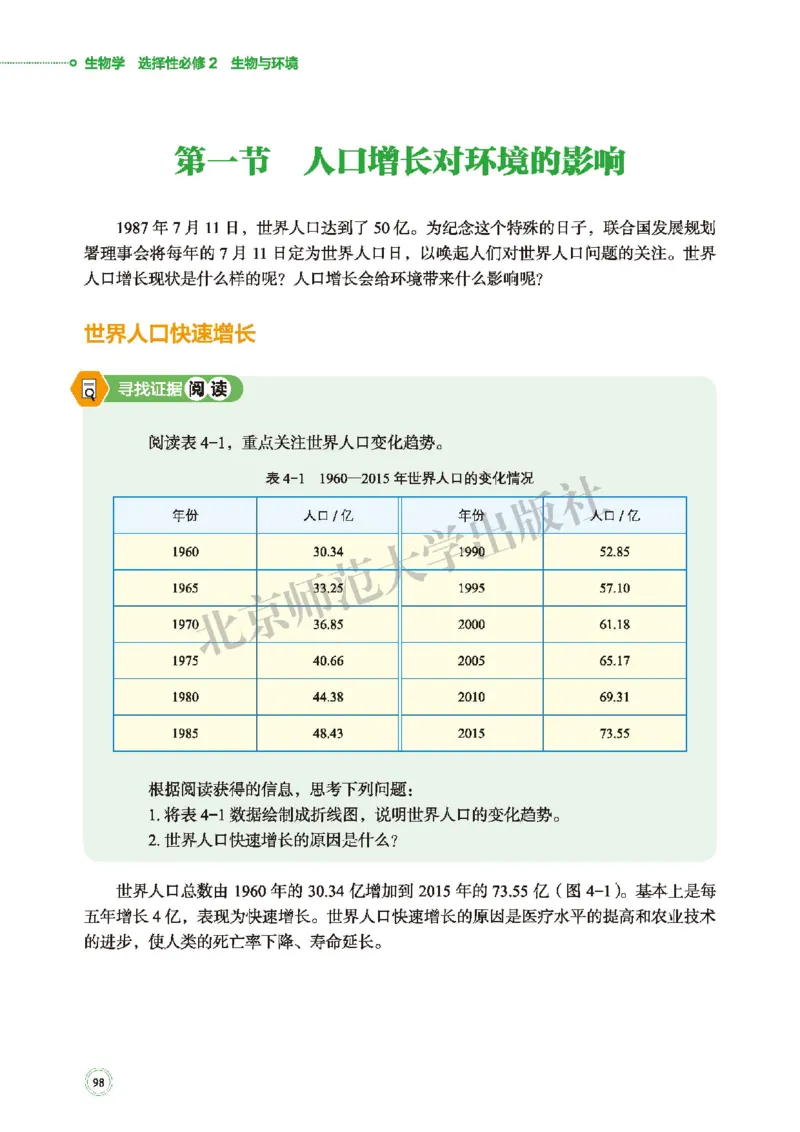 普通高中教科书&middot;生物学选择性必修2生物与环境(1)_高中全套电子教材及答案。_01高中电子教材全套_生物学_北师大版_高中年级_选择性必修2生物与环境