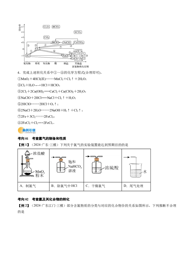 考点13氯及其化合物（核心考点精讲精练）-备战2025年高考化学一轮复习考点帮（新高考通用）（原卷版）_05高考化学_2025年新高考资料_一轮复习_备战2025年高考化学一轮复习考点帮