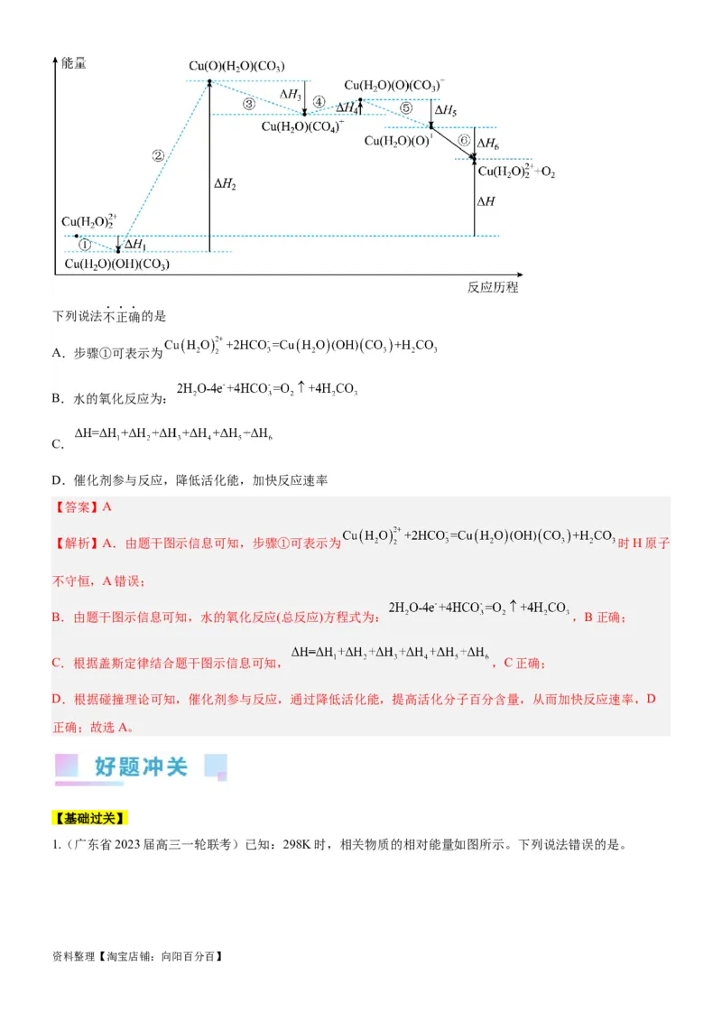 考点1化学反应的热效应（核心考点精讲精练）-备战2024年高考化学一轮复习考点帮（新高考专用）（教师版）_05高考化学_新高考复习资料_2024年新高考资料_一轮复习资料