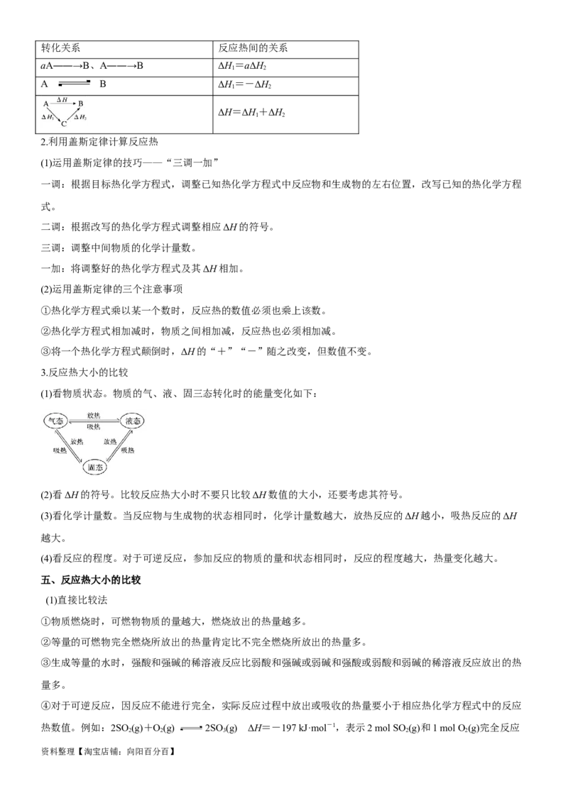 考点1化学反应的热效应（核心考点精讲精练）-备战2024年高考化学一轮复习考点帮（新高考专用）（教师版）_05高考化学_新高考复习资料_2024年新高考资料_一轮复习资料