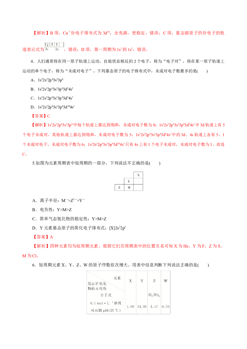 第29讲原子结构与性质（练）-2023年高考化学一轮复习讲练测（新教材新高考）（解析版）_05高考化学_新高考复习资料_2023年新高考资料_一轮复习