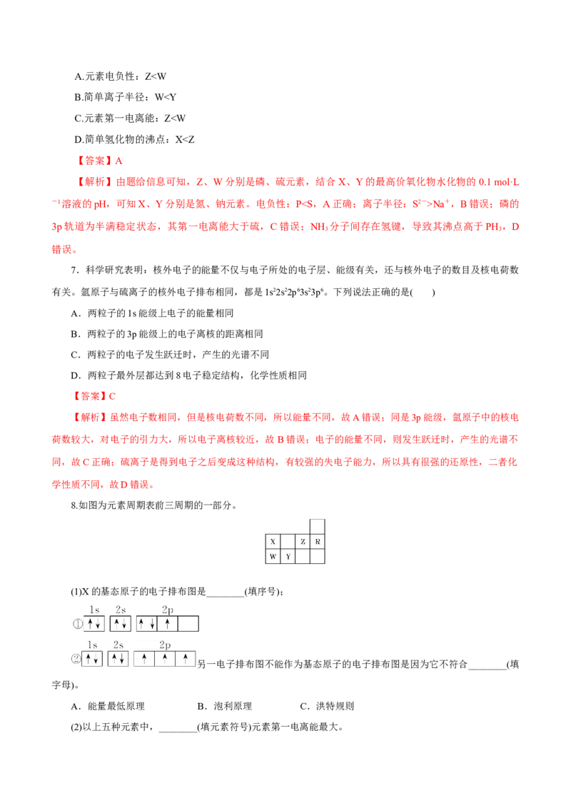 第29讲原子结构与性质（练）-2023年高考化学一轮复习讲练测（新教材新高考）（解析版）_05高考化学_新高考复习资料_2023年新高考资料_一轮复习