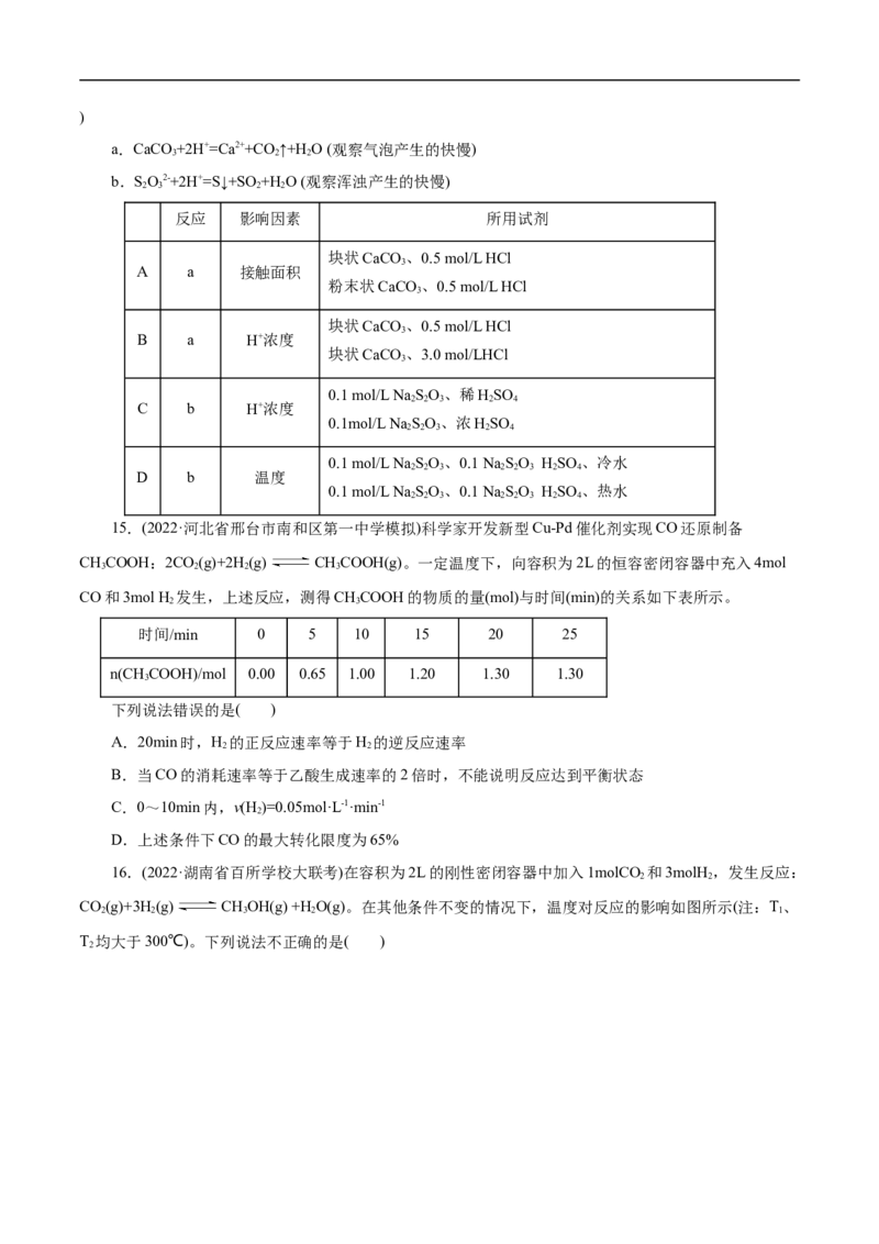 考点21化学反应速率（原卷版）_05高考化学_通用版（老高考）复习资料_2023年复习资料_一轮复习_备战2023年高考化学一轮复习考点帮（全国通用）