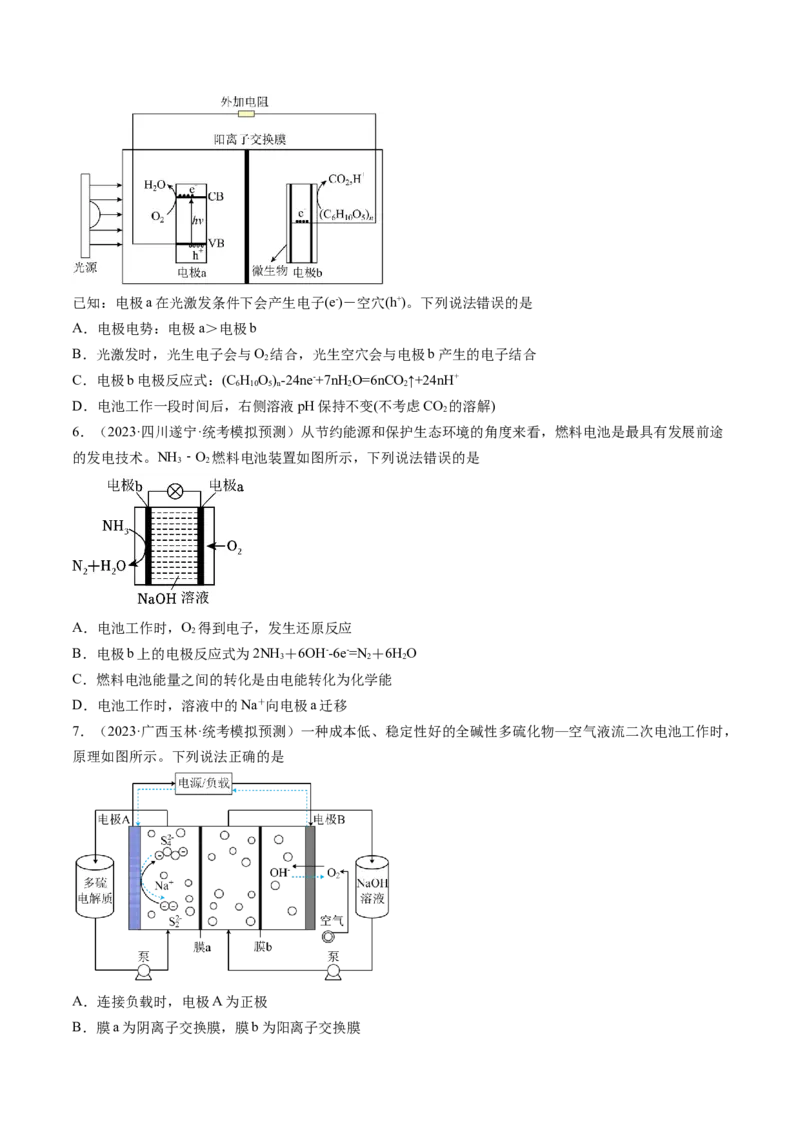 第22讲原电池化学电源（练习）（原卷版）_05高考化学_2024年新高考资料_1.2024一轮复习_2024年高考化学一轮复习讲练测（新教材新高考）_第22讲原电池化学电源（练习）