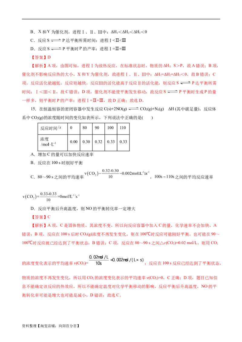 考点21化学反应速率(好题冲关)(解析版)_05高考化学_通用版（老高考）复习资料_2024年复习资料_完备战2024年高考化学一轮复习考点帮（全国通用）