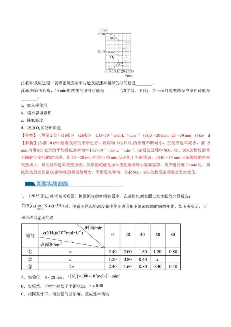 第24讲化学反应速率（练习）（解析版）_05高考化学_2024年新高考资料_1.2024一轮复习_2024年高考化学一轮复习讲练测（新教材新高考）_第24讲化学反应速率（练习）