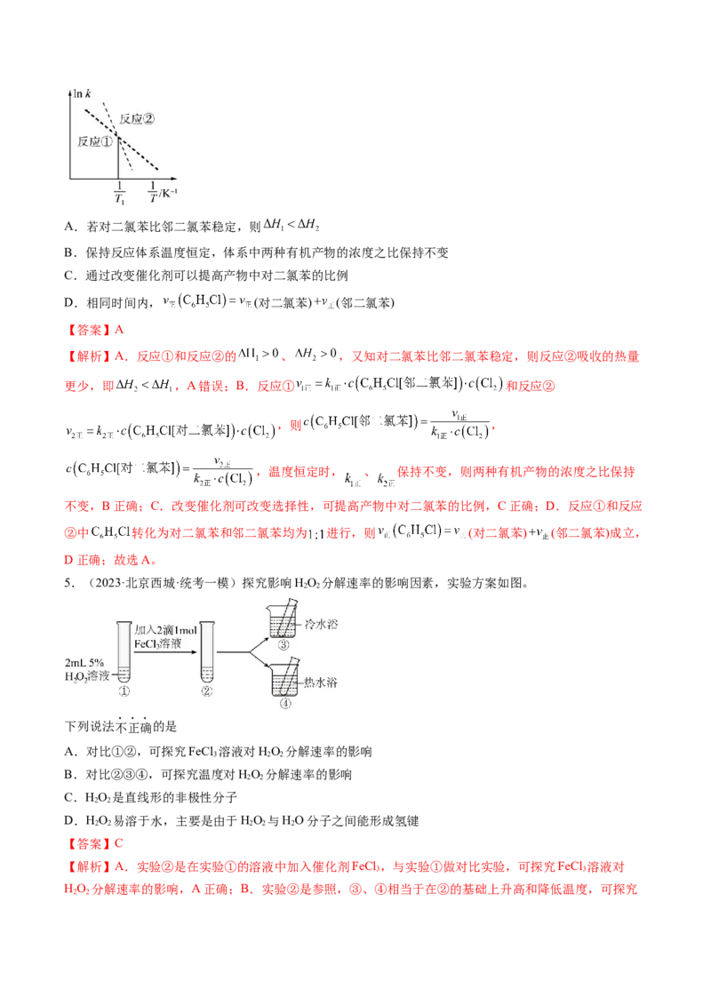 第24讲化学反应速率（练习）（解析版）_05高考化学_2024年新高考资料_1.2024一轮复习_2024年高考化学一轮复习讲练测（新教材新高考）_第24讲化学反应速率（练习）