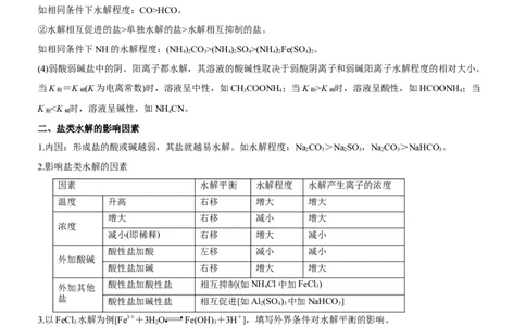 考点3盐类水解（核心考点精讲精练（解析版）_05高考化学_新高考复习资料_2024年新高考资料_一轮复习资料_完备战2024年高考化学一轮复习考点帮（新高考专用）