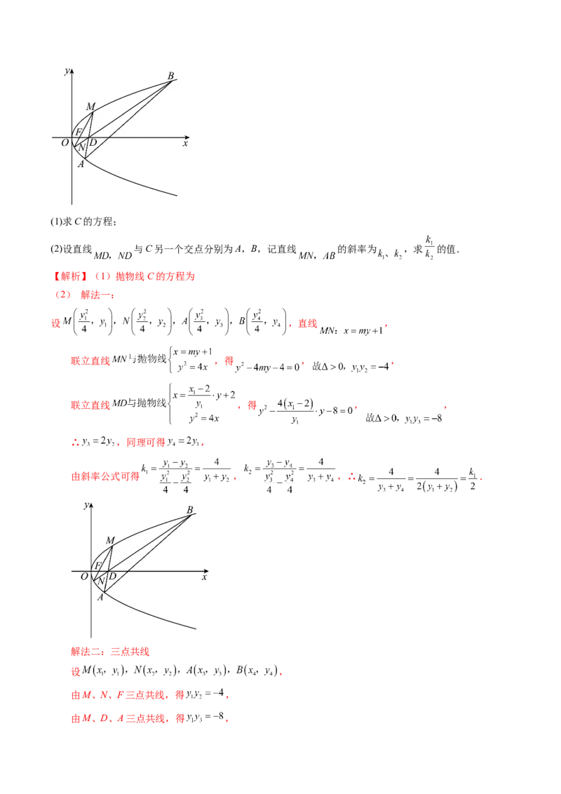 重难点突破09一类与斜率和、差、商、积问题的探究（四大题型）（解析版）_2.2025数学总复习_2024年新高考资料_1.2024一轮复习_2024年高考数学一轮复习讲练测（新教材新高考）