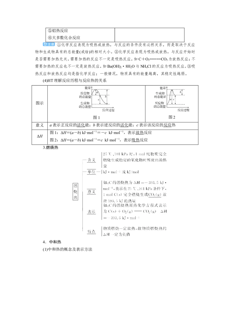 第1讲化学能与热能（教案）_05高考化学_新高考复习资料_2022年新高考资料_2022届一轮复习讲练结合_第六章化学反应与能量_第1讲化学能与热能