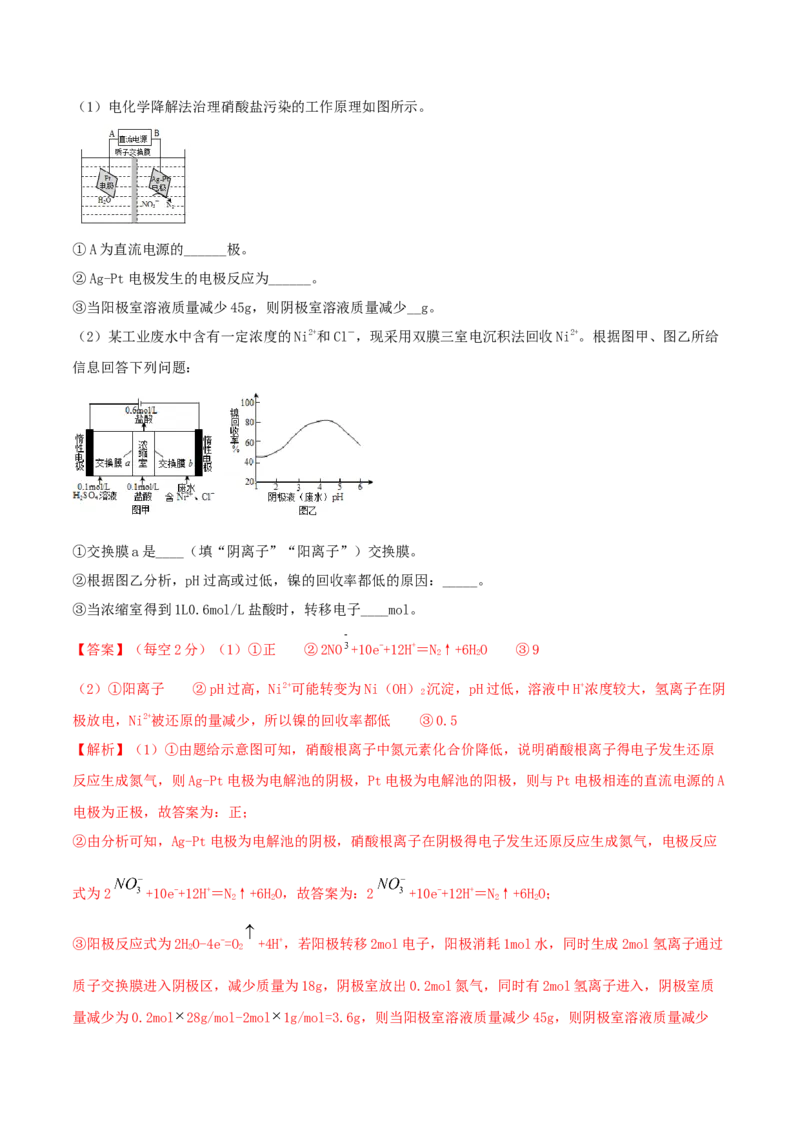 第19讲电解池　金属的电化学腐蚀与防护（精练）-2022年一轮复习讲练测（解析版）_05高考化学_新高考复习资料_2022年新高考资料_2022年高考化学一轮复习讲练测