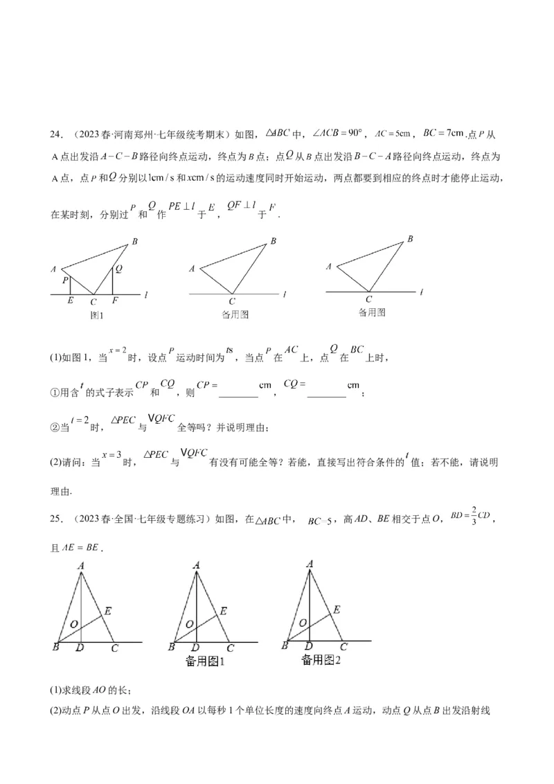 第十二章全等三角形重难点检测卷（学生版）_初中数学_八年级数学上册（人教版）_重难点专题提升-V7_2024版