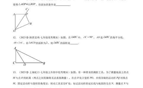 第十二章全等三角形重难点检测卷（学生版）_初中数学_八年级数学上册（人教版）_重难点专题提升-V7_2024版