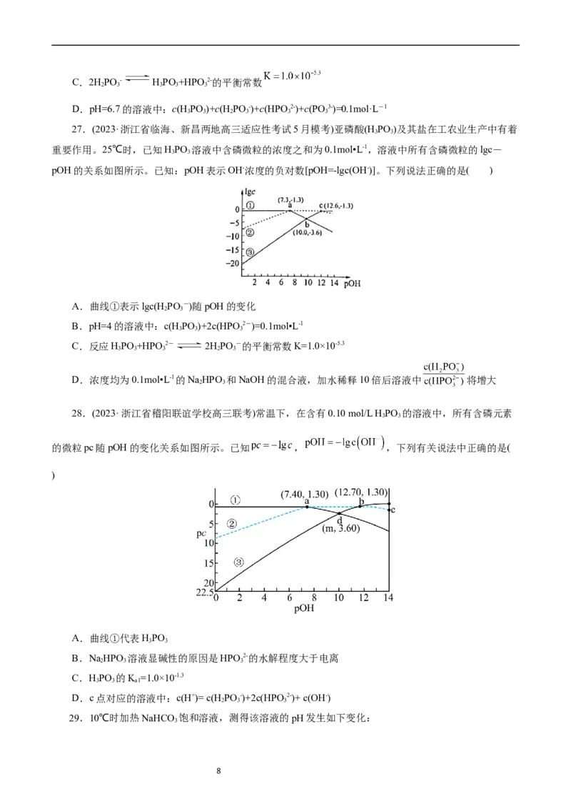 考点28盐类的水解(好题冲关)(原卷版)_05高考化学_通用版（老高考）复习资料_2024年复习资料_完备战2024年高考化学一轮复习考点帮（全国通用）
