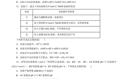 考点28盐类的水解(好题冲关)(原卷版)_05高考化学_通用版（老高考）复习资料_2024年复习资料_完备战2024年高考化学一轮复习考点帮（全国通用）