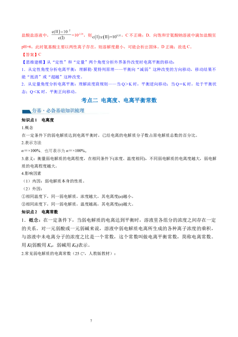 第28讲电离平衡（讲义）（解析版）_05高考化学_新高考复习资料_2024年新高考资料_一轮复习资料_完2024年高考化学一轮复习讲练测(课件+讲义+练习)（新高考）_讲义+练习