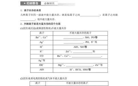第1章第3讲　离子共存、离子检验与推断_05高考化学_2024年新高考资料_1.2024一轮复习_2024年高考化学一轮复习讲义（新人教新高考版）_学生版在此文件夹_大一轮复习讲义