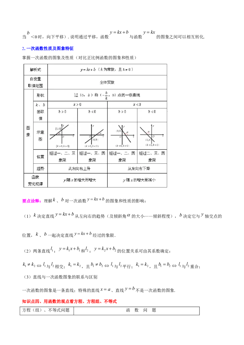 第十九章一次函数（知识归纳+11题型突破）（教师版）_初中数学_八年级数学下册（人教版）_知识点汇总-U105_2024版
