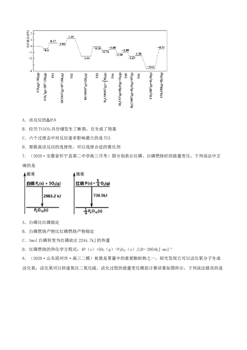 第17讲化学能与热能（精练）-2022年一轮复习讲练测（原郑版）_05高考化学_新高考复习资料_2022年新高考资料_2022年高考化学一轮复习讲练测