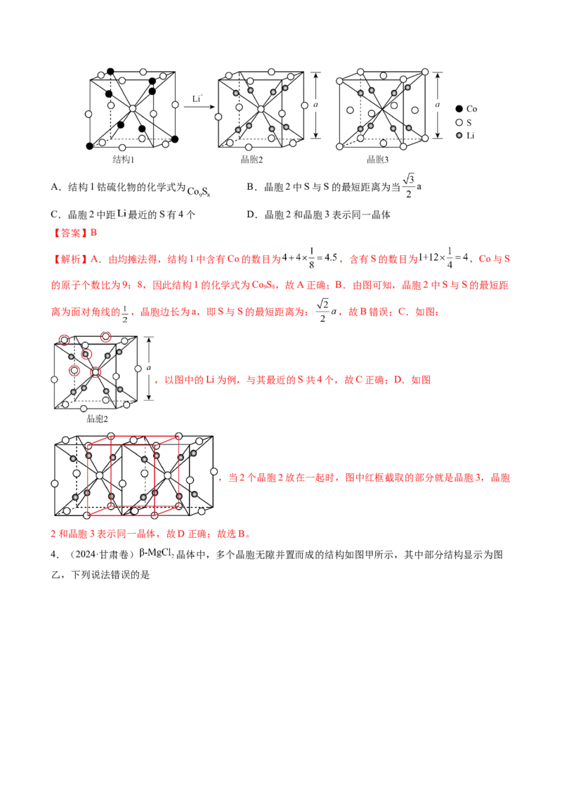 第04讲晶体结构与性质（讲义）（解析版）_05高考化学_2025年新高考资料_一轮复习_2025年高考化学一轮复习讲练测（新教材新高考）_第五章物质结构与性质元素周期律